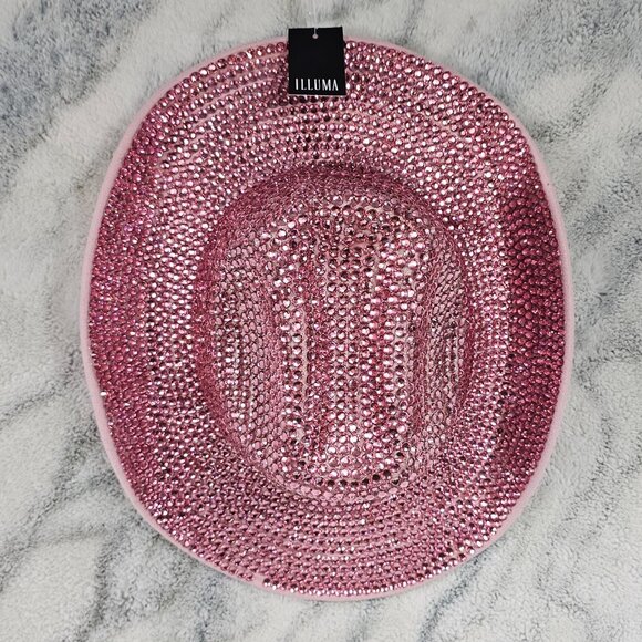 Dolls Kill Pink Rhinestone Bling Rhinestone Cowboy Cowgirl Hat Rodeo Party Fun main image 8